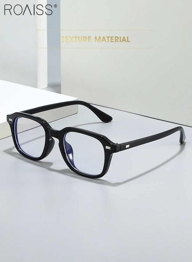 roaiss 2 Pcs Blue Light Blocking Glasses for Women Men, Blue Light Filter, Retro Square Computer Glasses Anti Eye Strain UV Glare, Gaming Glasses 48mm - Image 5