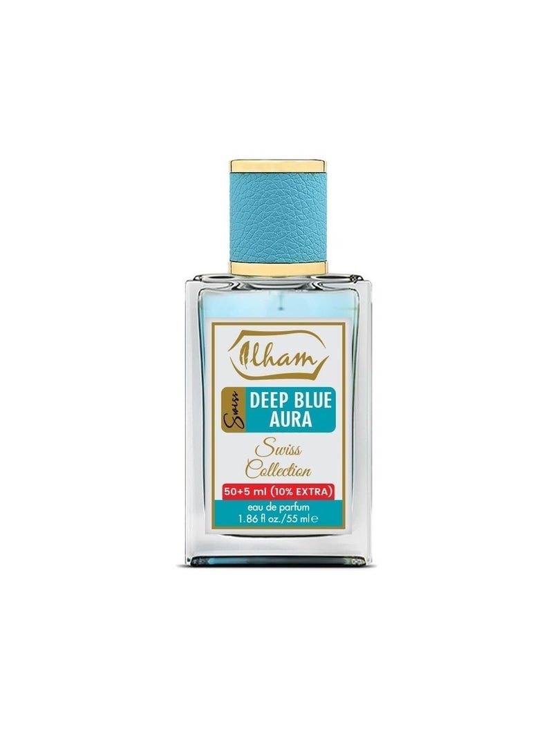 ILHAM PERFUMES SWISS DEEP BLUE AURA (50ml+5ml) 10% EXTRA 55ml EDP FOR MEN - Image 3