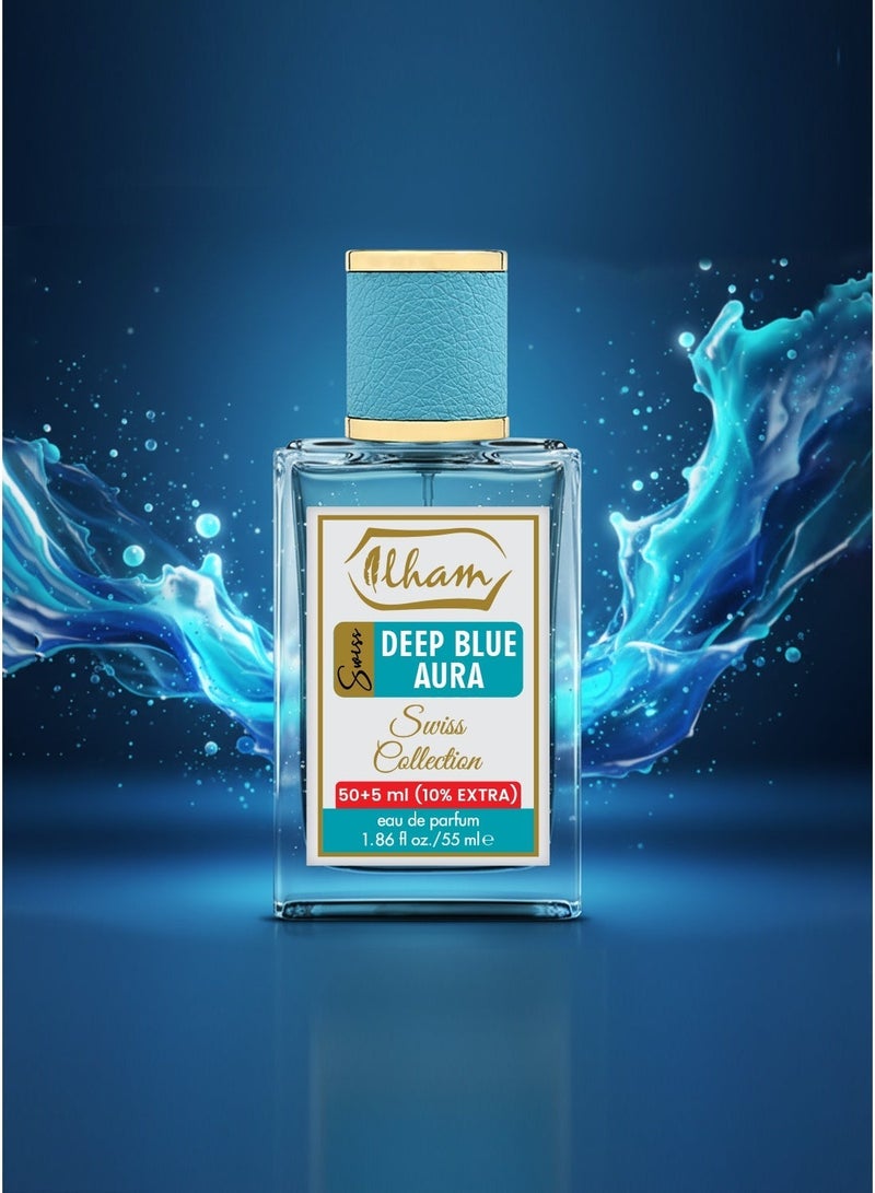 ILHAM PERFUMES SWISS DEEP BLUE AURA (50ml+5ml) 10% EXTRA 55ml EDP FOR MEN - Image 2