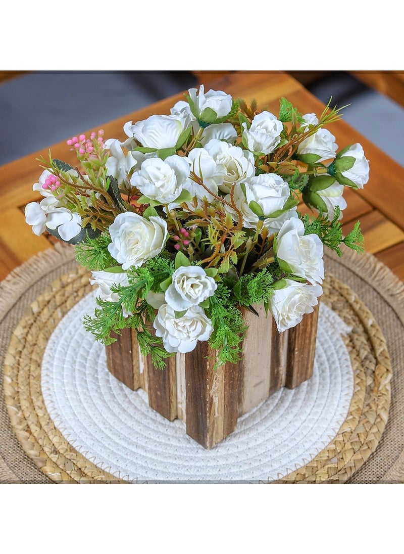 Huitich - Timeless Bloom: Artificial Mini Roses for Effortless Elegance White - Image 1