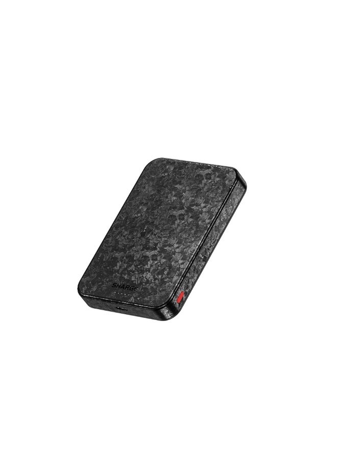 CarbonMag Magsafe Portable Charger 10000mAh Qi2 Certified Magnetic Carbon Fiber Power Bank Lightweight PD20W Fast Charging Battery Pack for iPhone 16/15/14/13/12 Series Black