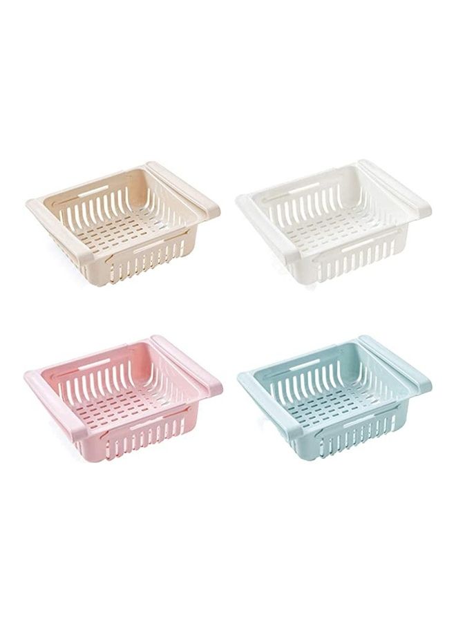 4-Piece Retractable Fridge Drawer Storage Multicolour 20.5x16.4x7.6cm - Image 1