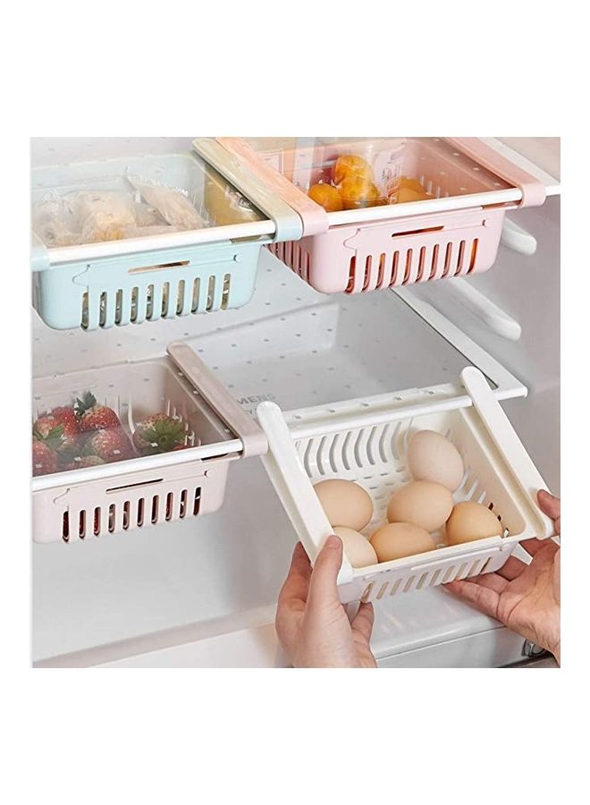 4-Piece Retractable Fridge Drawer Storage Multicolour 20.5x16.4x7.6cm - Image 2