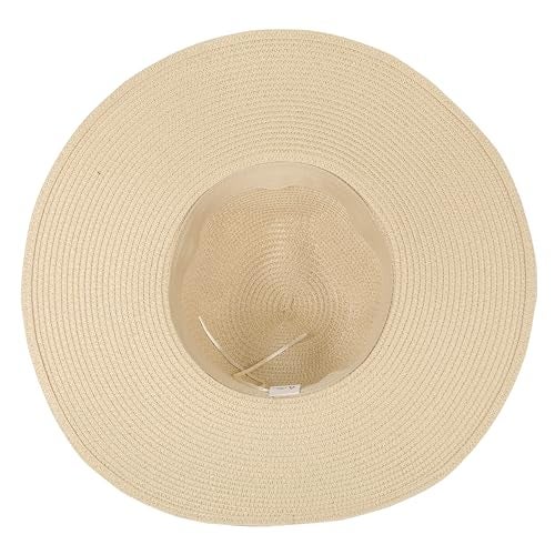 FabSeasons Polyester Chic Foldable Women's Sun Hat - Stylish Wide Brim Beach Cap For Summer Sun Protection - Packable And Versatile! For Poolside Lounging Or Beach Escapes,Beige,2,Free Size - Image 3