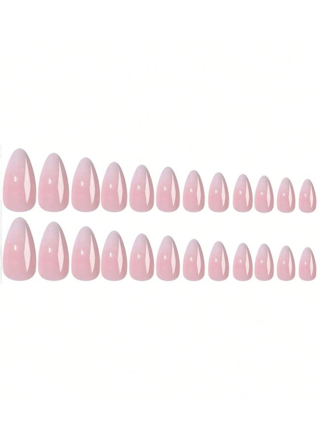 Tuline French almond ombre colored artificial nails, 24 pieces - Image 2