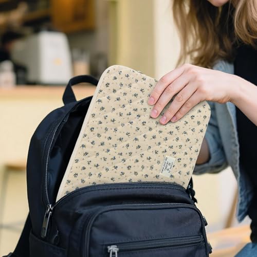 BBIQI Puffy Laptop Sleeve 13-15.6 Inch Cute Quilted Laptop Protective Case Padded Floral Computer Sleeve for MacBook (A-Blue, 15 Inch) - Image 5
