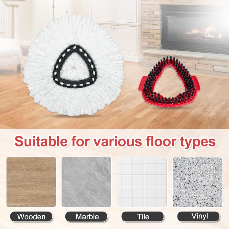 DLAIMI Mop Heads Replacement for Ocedar, Mop Replace Head for Ocedar EasyWring 1 Tank, Microfiber Spin Mop Refills, Include 5 Spin Mop Replacement Head Deep Cleaning Machine Washable with 2 Scrubber Mop Head - Image 4