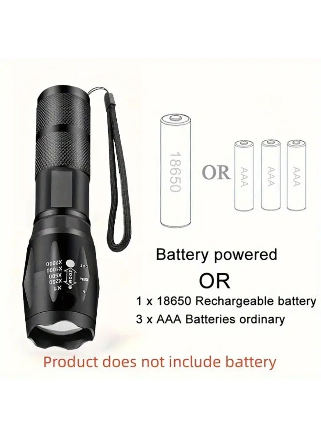 2pcs Ultra-Bright LED Flashlights – Zoomable & Portable Handheld Torch - Image 5
