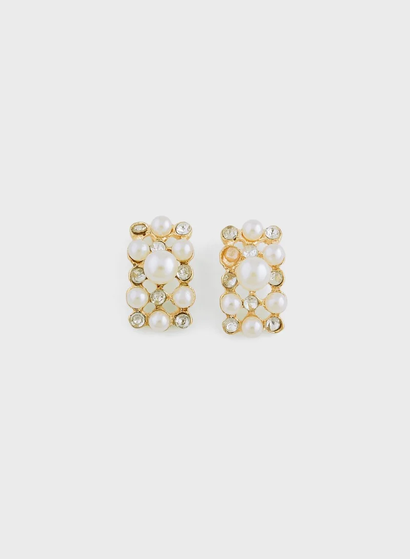 Khizana Cz Pearl Necklace & Earrings Set