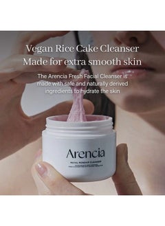 arencia Royal Rosehip Rice Cake Fresh Cleanser Moisturizing Brightening & Deepcleansing Made With Rice Water Rice Powder Pink Aloe Vera Extract Natural Vegan Crueltyfree Korean Mochi Cleanser  - Image 3