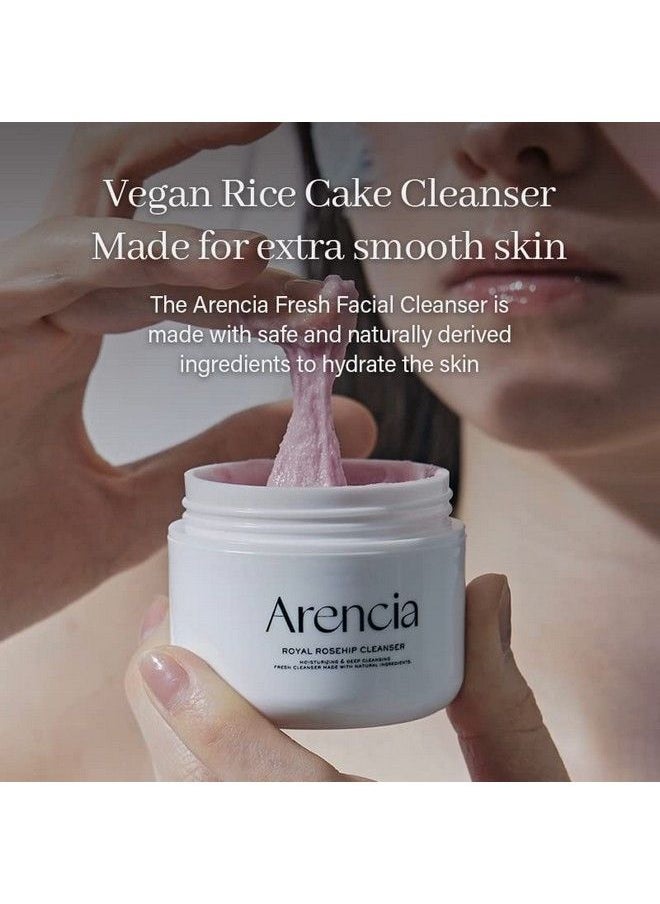 arencia - Royal Rosehip Rice Cake Fresh Cleanser Moisturizing Brightening & Deepcleansing Made With Rice Water Rice Powder Pink Aloe Vera Extract Natural Vegan Crueltyfree Korean Mochi Cleanser - Image 1