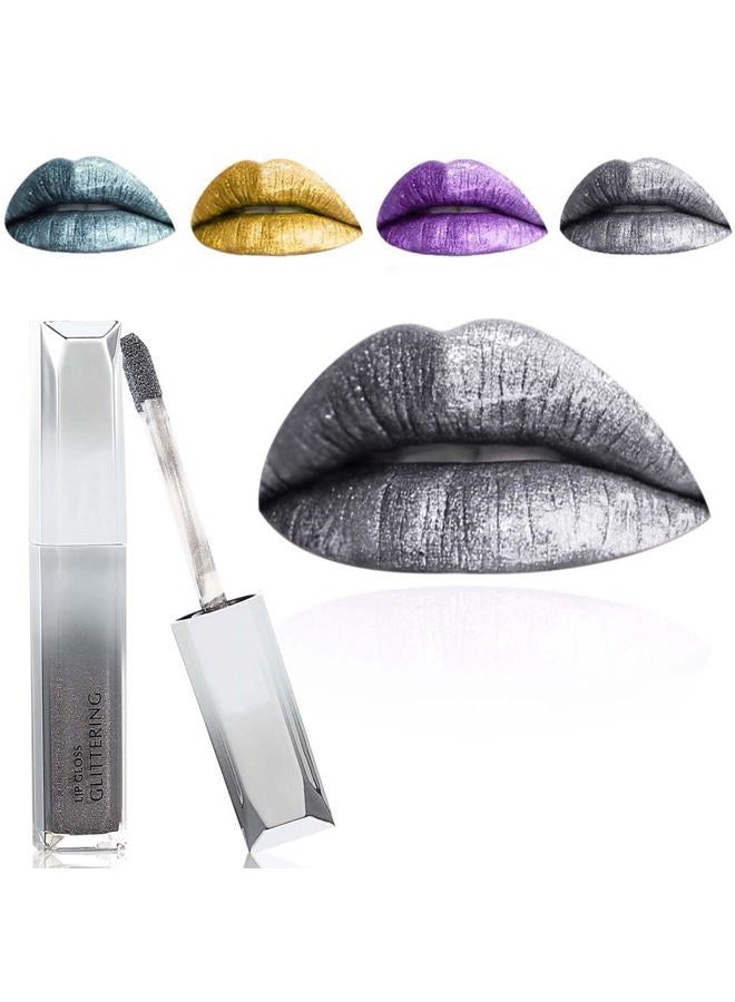 Kilshye Glitter Lipstick Matte Liquid Lipsticks Metallic Lip Glaze High Pigment Lipgloss Long Lasting Waterproof Lip Makeup for Women and Girls Pack of 1 (C- Silver 18) - Image 1