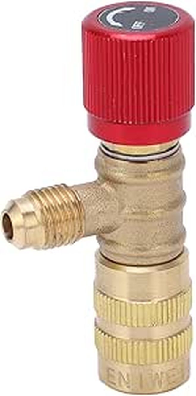 Refrigerant Charging Valve Liquid Safety Valve With 1/4 Inch Male And 5/16 Inch Female Thread Knurled Knob For R22 R410 R134A R404 HVAC Systems - Image 1