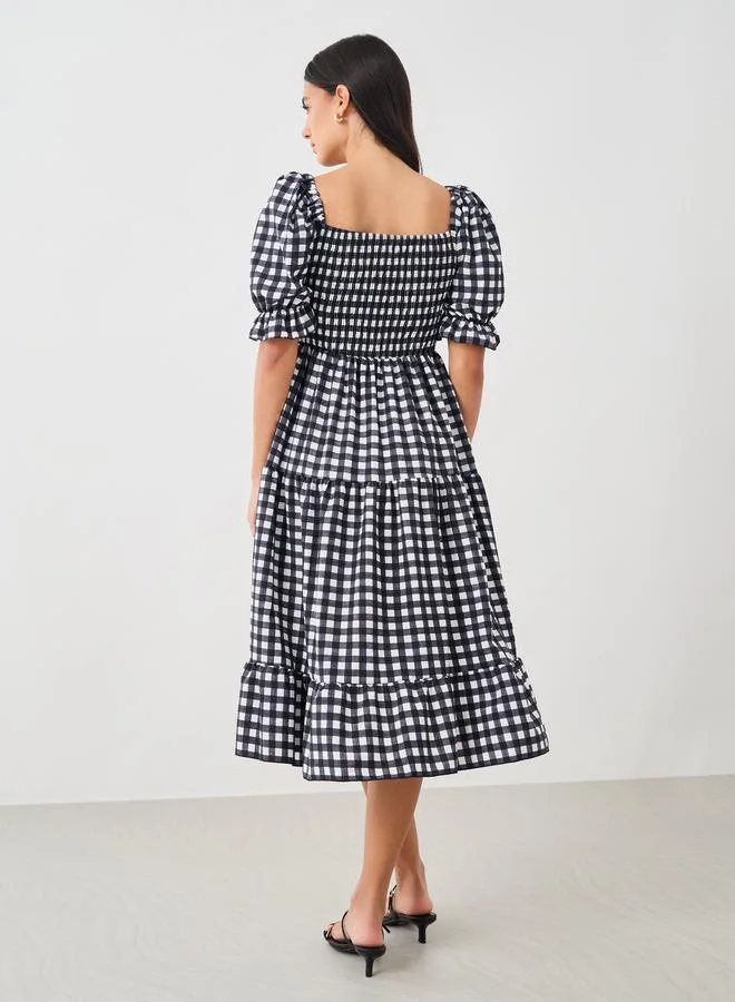 Take Two Gingham Tiered Dress