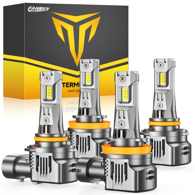 FAHREN 9005/HB3 H11/H8/H9 Led Bulbs Combo â€“ 160000LM 1600% Super Brighter Lighting HID Bulb,2026 Updated Fog Light Bulbs, 1:1 Mini Size, 6500K Cool White, Quick Install, True Plug & Play, Pack of 4 - Image 1