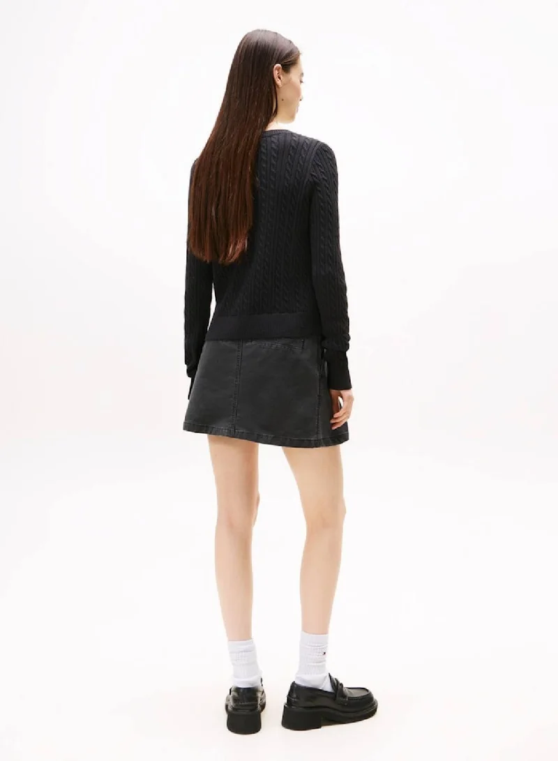 تومي جينز كنزة منسوجة بقصّة سليم