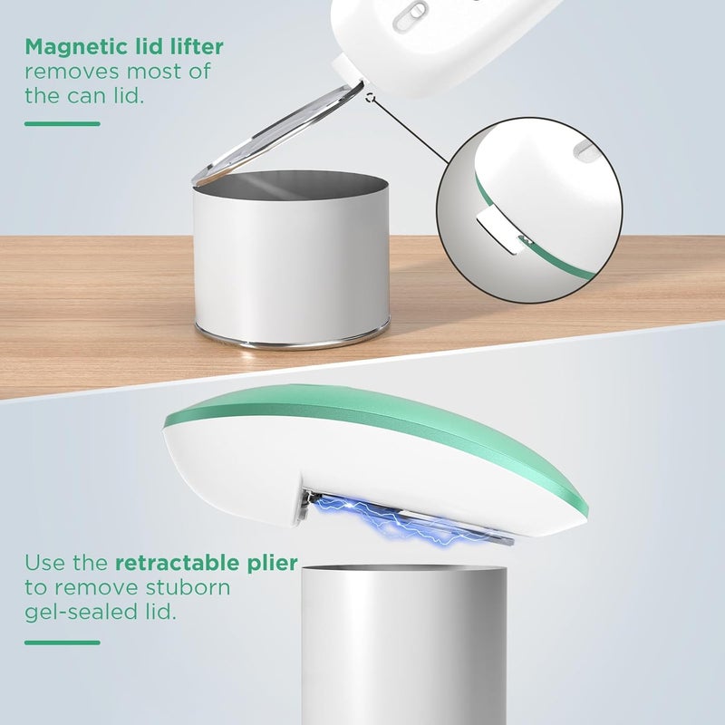 Canslab Ultrablade PRO Auto Stop Can Opener - Rechargeable Electric Can Opener for Kitchen for Seniors with Arthritis - One Touch Side Cut Opener, Smooth Edge, Handfree, Wall Mounted Small Size, Green - Image 5