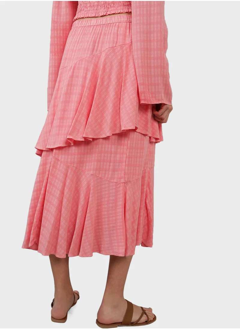 امريكان ايجل Asymmetric Tiered Midi Skirt