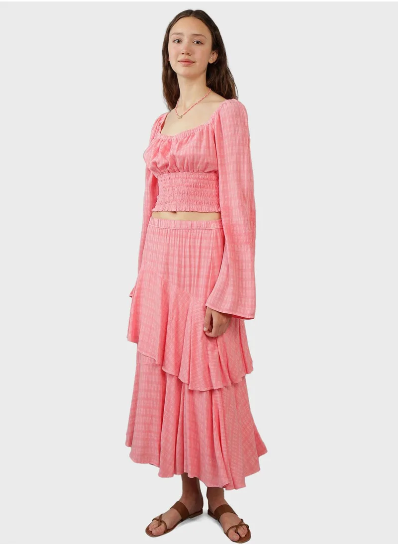 امريكان ايجل Asymmetric Tiered Midi Skirt