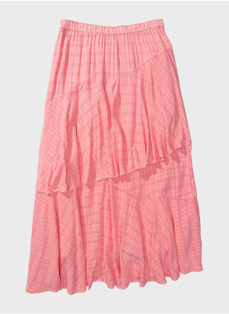 امريكان ايجل Asymmetric Tiered Midi Skirt