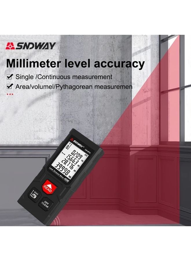 SNDWAY 40m Laser Distance Meter Area Volume Measurement Millimeter Accuracy - Image 4