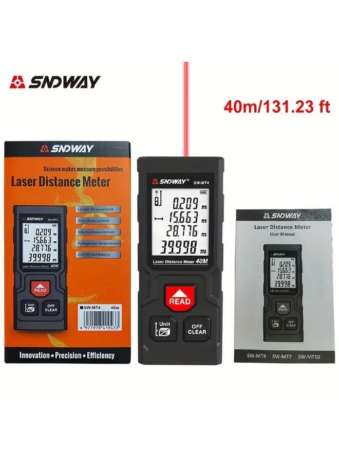 SNDWAY 40m Laser Distance Meter Area Volume Measurement Millimeter Accuracy - Image 1