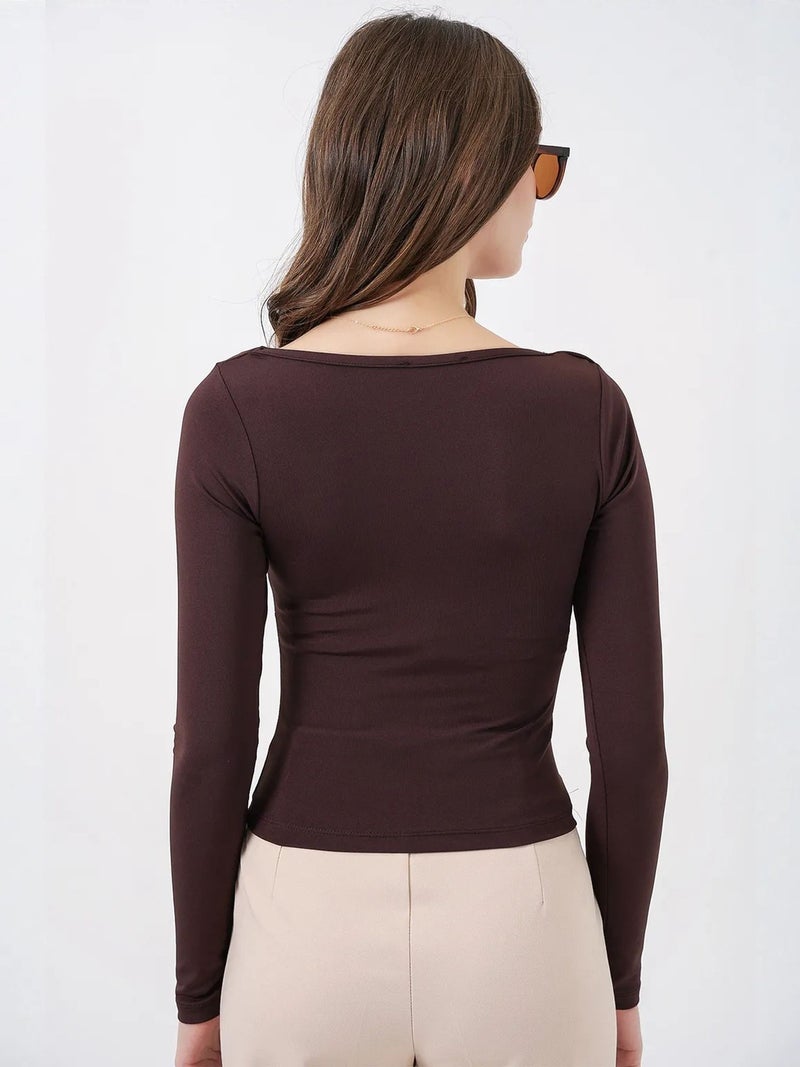 BIG DART BDART Long Sleeve Fitted Blouse with Heart Collar - Image 5