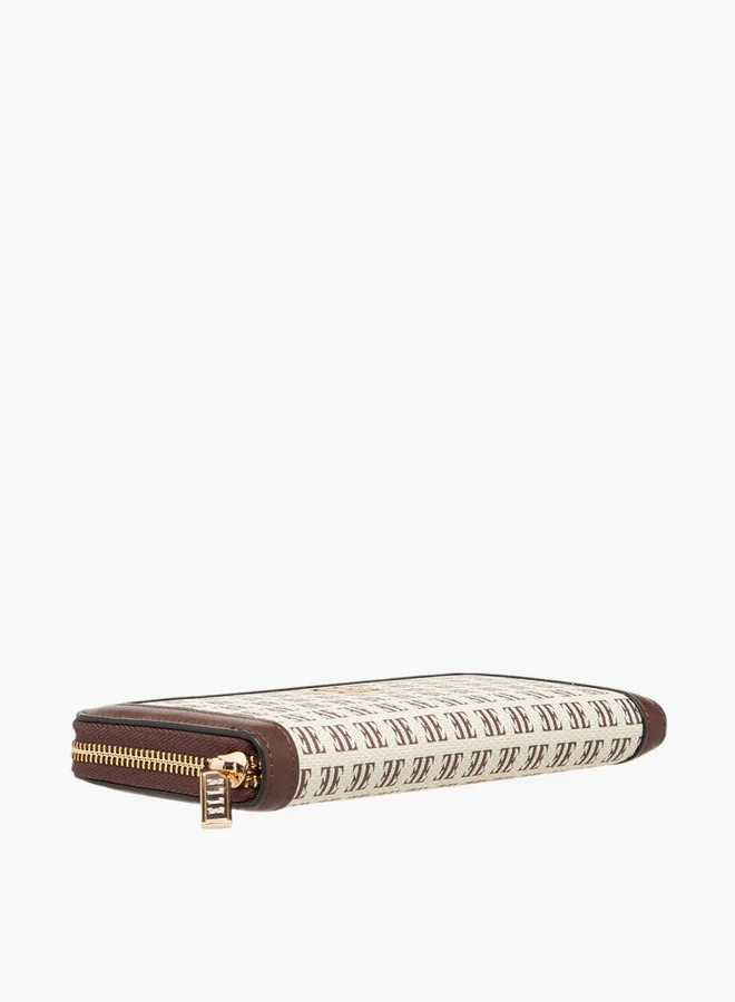 ELLE Monogram Print Zip Around Wallet