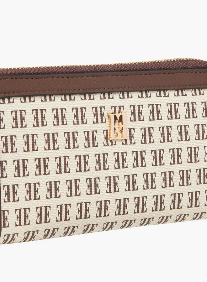 ELLE Monogram Print Zip Around Wallet