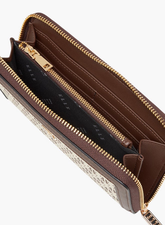 ELLE Monogram Print Zip Around Wallet  - Image 5