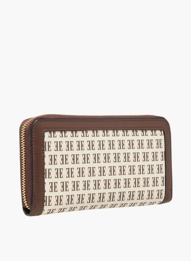 ايل Monogram Print Zip Around Wallet