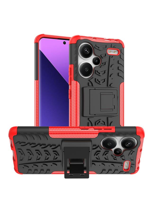 erorex Case For Xiaomi Redmi Note 13 Pro+ 5G Tire Texture TPU + PC Phone Case with Holder - Image 1