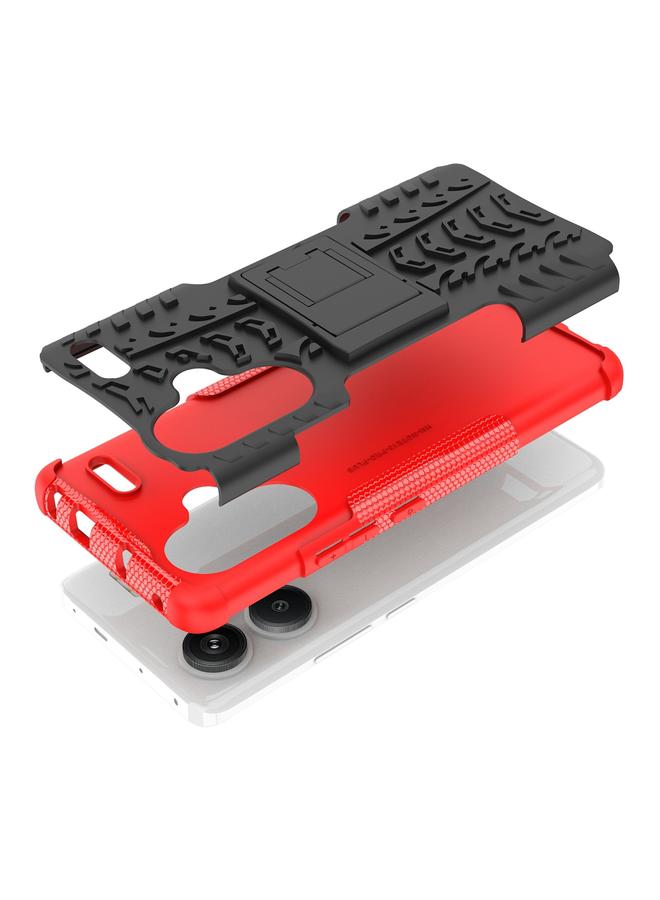 erorex Case For Xiaomi Redmi Note 13 Pro+ 5G Tire Texture TPU + PC Phone Case with Holder - Image 4