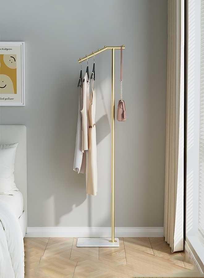 رَوَائِد حامل معاطف معدني ذهبي بتصميم عصري، قائم للمعاطف على شكل 7 خطافات، شماعة معاطف بقاعدة من الرخام للمداخل وغرف النوم وغرف المعيشة والمكاتب - Image 2