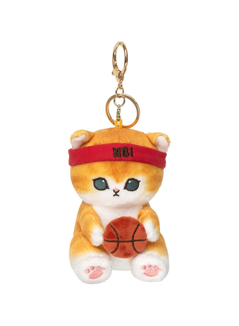 10cm Basketball Cat Pendant Keychain Plush Doll Mofusand Cat Character Backpack Accessories Cartoon Accessories Doll Gift  - Image 1