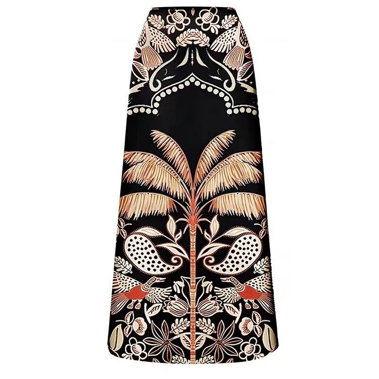 Bikini One-Piece Swimsuit Wrap Skirt Suit Vintage Beach Dress Backless Swimwear Bikini - Image 5