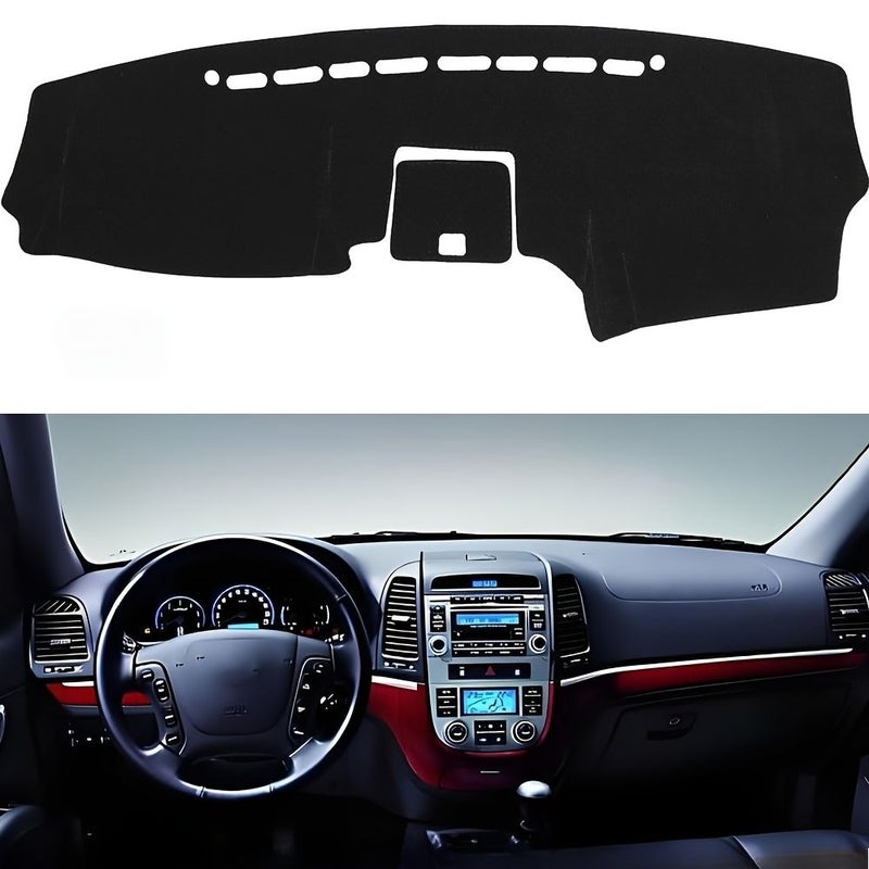 Black Left Hand Drive Dashboard Cover Pad for Hyundai Santa Fe 2012-2007 - Image 1