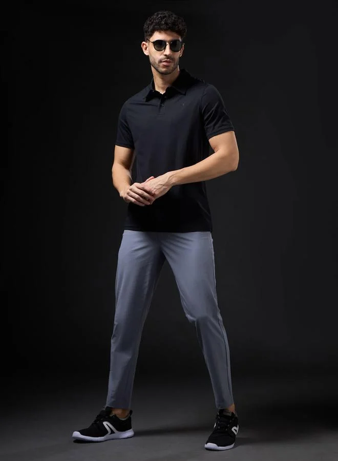 Technosport Technosport Men Solid Slim Fit Polo T-Shirt with COTFLEX