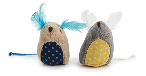 SmartyKat 2 Count Mouse Mates Plush Catnip Cat Toys BrownGray 2 Count - Image 1