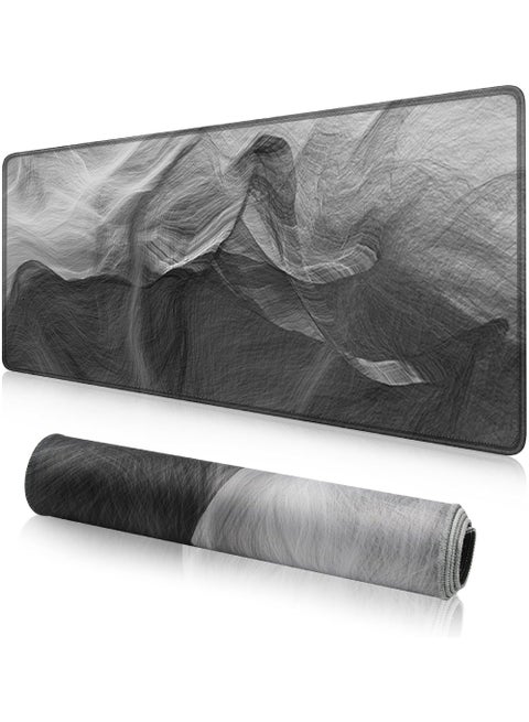 Large Mouse Pad Extended Mouse Pad Non-Slip Rubber Base Gaming Mouse pad Office Desk Mat Desk Pad Smooth Cloth Surface Keyboard Mouse Pads for Computers (800 * 30 * 3mm) (Ink wash)