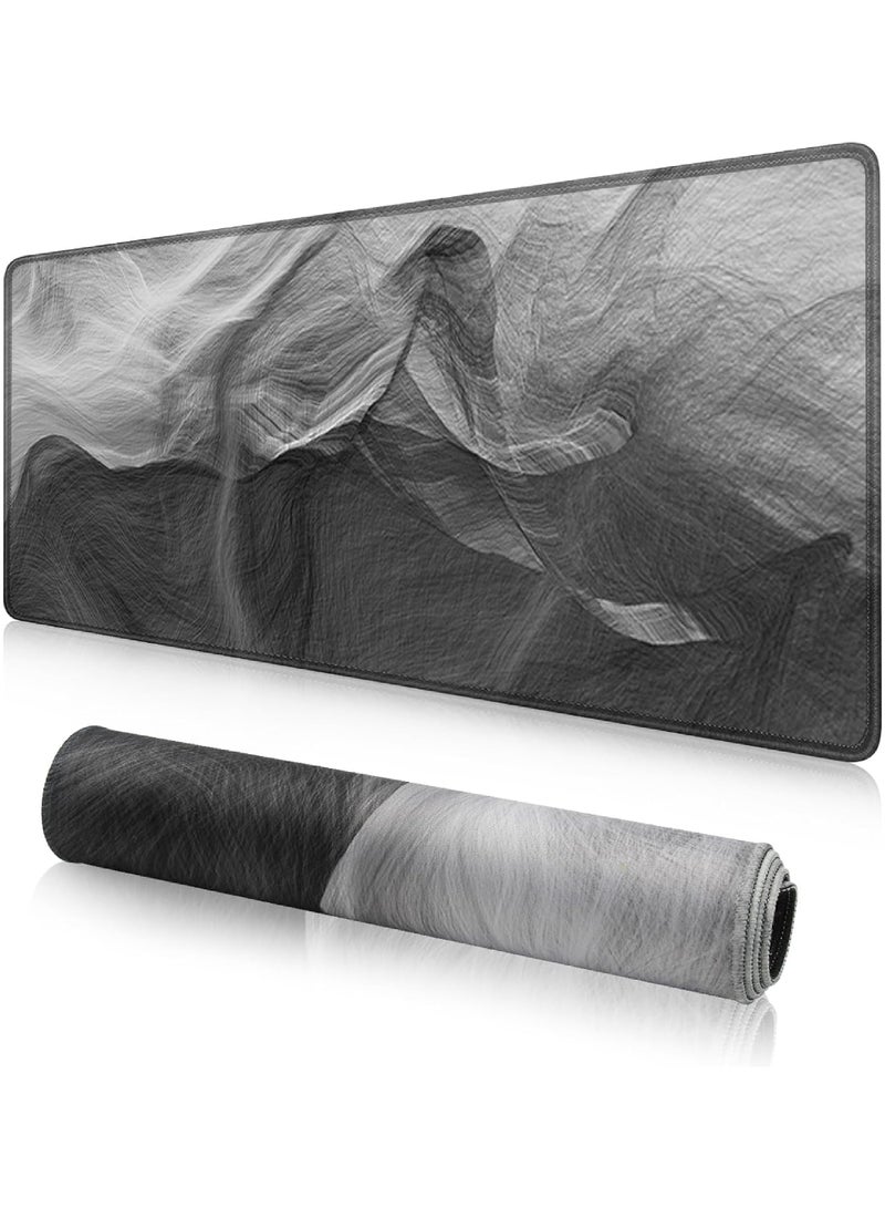 Rock Pow Large Mouse Pad Extended Mouse Pad Non-Slip Rubber Base Gaming Mouse pad Office Desk Mat Desk Pad Smooth Cloth Surface Keyboard Mouse Pads for Computers (800 * 30 * 3mm) (Ink wash) - Image 1