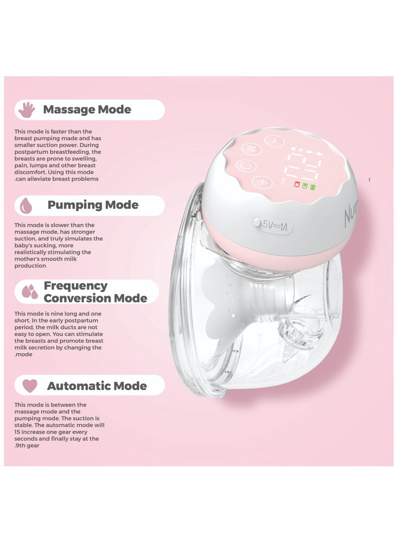 Nurtur Cozi "Flex" Wearable Pump Hands Free Breast Pump,  Express More Milk in Less Time Ultra-Lightweight Wireless Low Noise Single Electric Pump with LCD Display, 150ml - White - Image 2