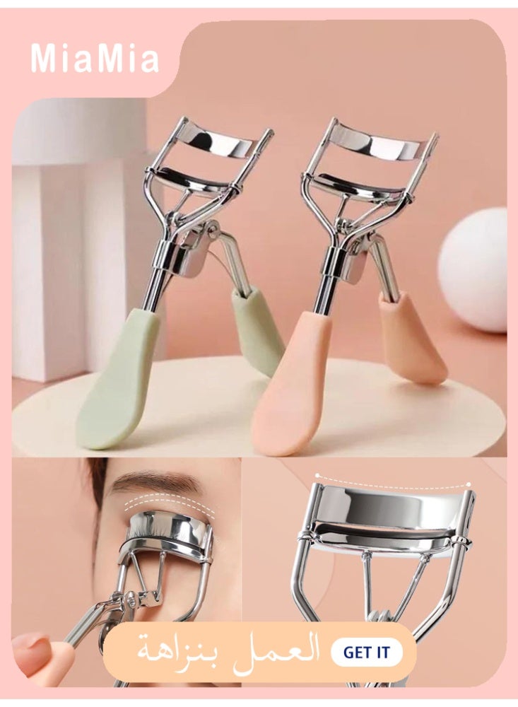 Miamia 2 Pcs of Must Have Beauty Tool with Transparent Consisting of a Set of False Eyelashes Pink and Green Handles - Image 1