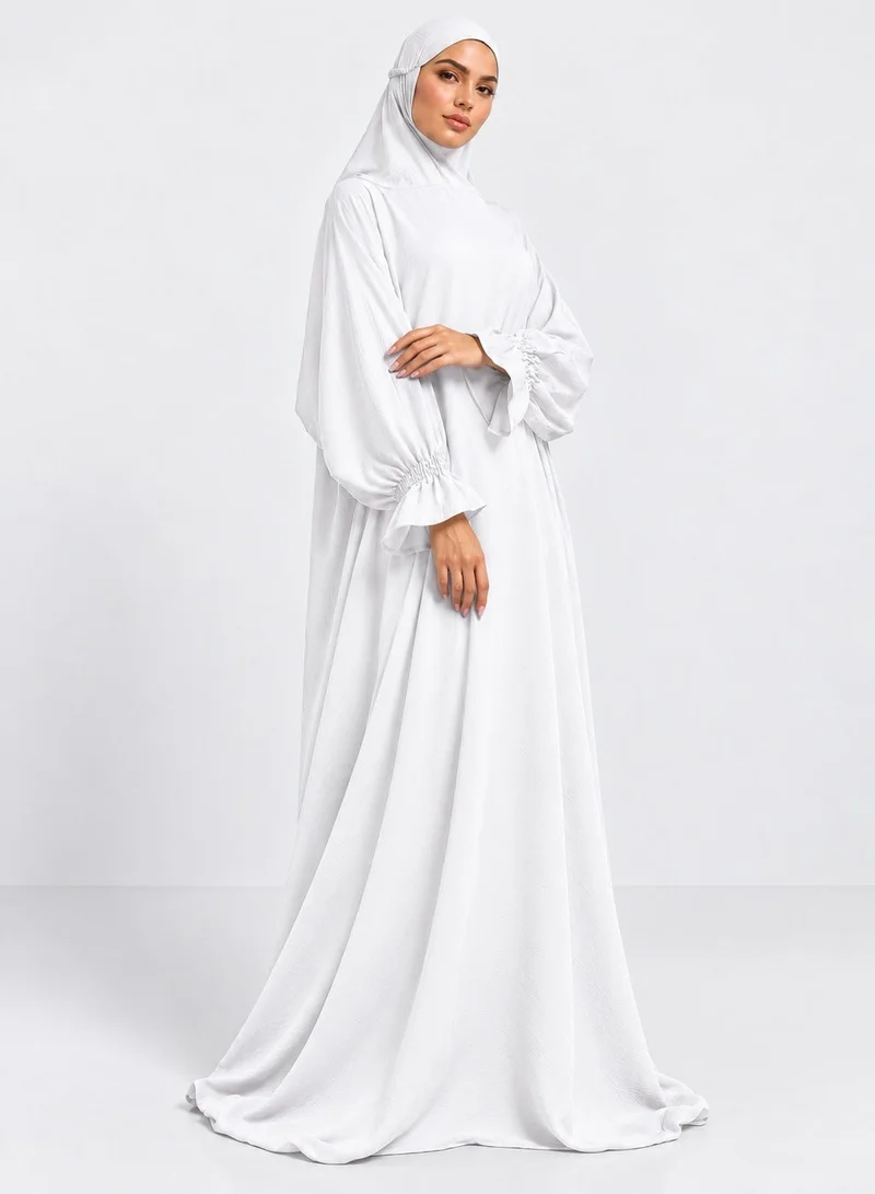 Neuness Neuness Women's Full Length Harir Maqsood Hooded Prayer Dress Abaya
