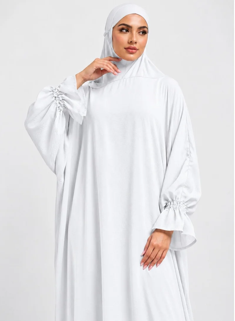Neuness Neuness Women's Full Length Harir Maqsood Hooded Prayer Dress Abaya