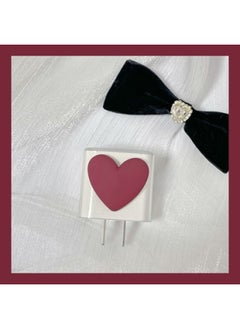 For Iphone 16 Data Cable Protective Cover For Iphone15promax Fast Charging 20w Charger Head 14 13-Color:Red Love Single Shell Head-Applicable Models:18w/20w Universal