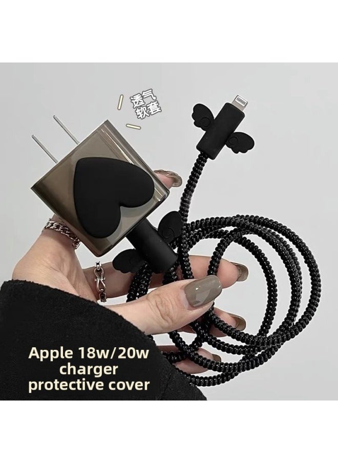 Generic - For Iphone 16 Data Cable Protective Cover For Iphone15promax Fast Charging 20w Charger Head 14 13-Color:Red Love Single Shell Head-Applicable Models:18w/20w Universal - Image 1