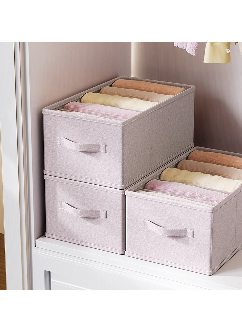 DrSleeep Light Pink Storage Basket with Handles - Durable Polyester Fabric, and Sturdy MDF Base - Compact and Stylish Design for Home Organization - 45x26x18cm  - Image 5