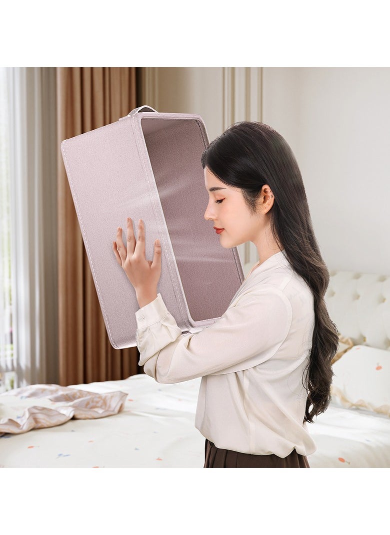 DrSleeep Light Pink Storage Basket with Handles - Durable Polyester Fabric, and Sturdy MDF Base - Compact and Stylish Design for Home Organization - 45x26x18cm  - Image 2
