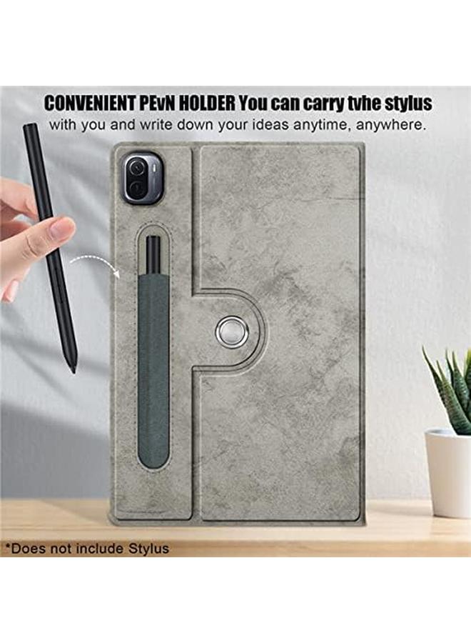 كاست ويف حافظة لهاتف Xiaomi Mi Pad 5، حافظة لجهاز Mi Pad 5 Pro، حافظة بحزام مطاطي، حامل قلم، غطاء وظيفة النوم والاستيقاظ التلقائي، حافظات جلدية من البولي يوريثان لجهاز Xiaomi Mi Pad 5 Pro، رمادي - Image 2